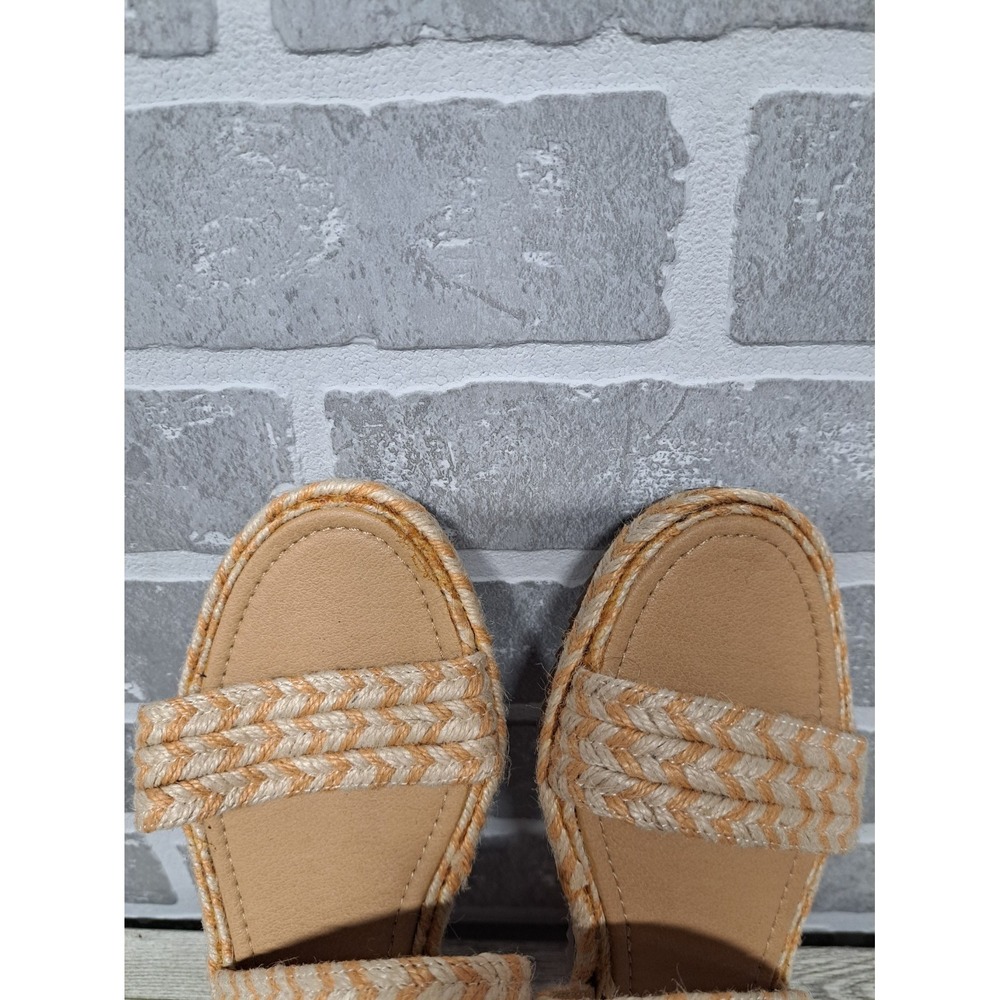 Lucky Brand Decime Espadrille Sandals Slip On Woven Jute‎ Beige tones Size 8M - Picture 7 of 13